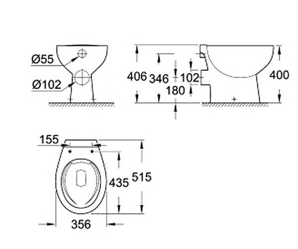 унитаз GROHE BAU CERAMIC